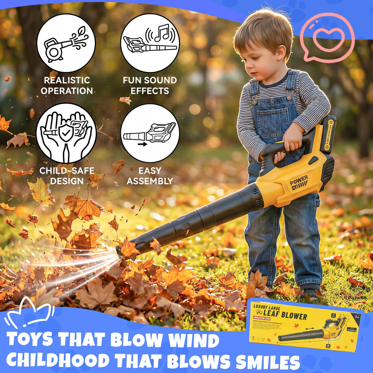 Toy Choi's Toy Leaf Blower with tool-set supports complete gardening pretend play.