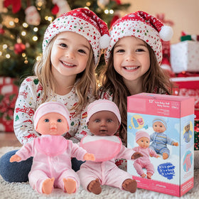 Toy Choi's twin dolls use washable outfits for quick cleanup after play.