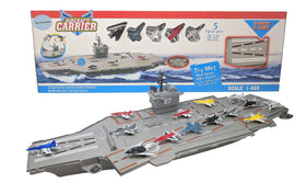 Toy Essentials 30-inch aircraft carrier with light-up runway for immersive play