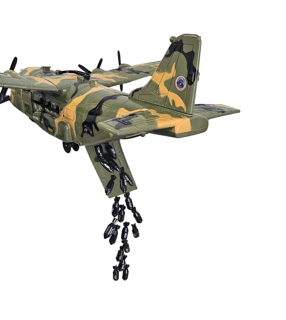 Toy Essentials C130 bomber side door opens for quick access during missions