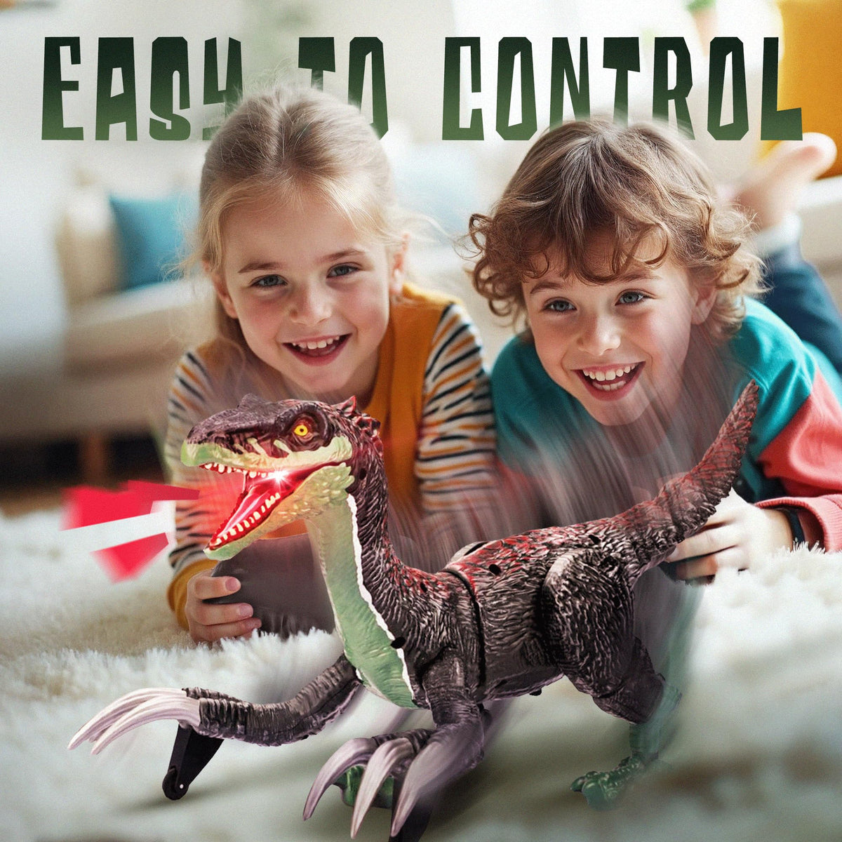Toy Feast RC dinosaur mist spray feature adds atmospheric pretend play moments.