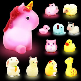 TOY Life 12-pcs light-up bath animals for imaginative tub play.