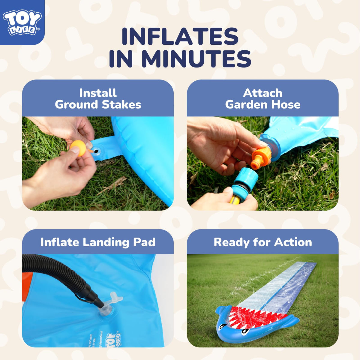TOY Life 20ft backyard slide fits wide lawns and tall excitement