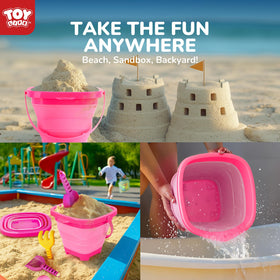 TOY Life 23Pcs collapsible bucket in travel-ready design for trips
