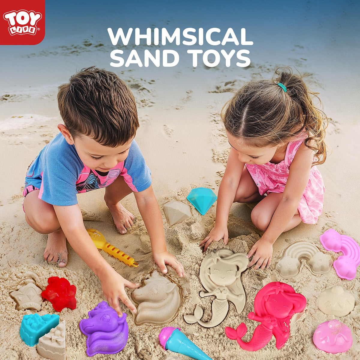 TOY Life 23Pcs cupcake and diamond molds to create sweet sand sculptures