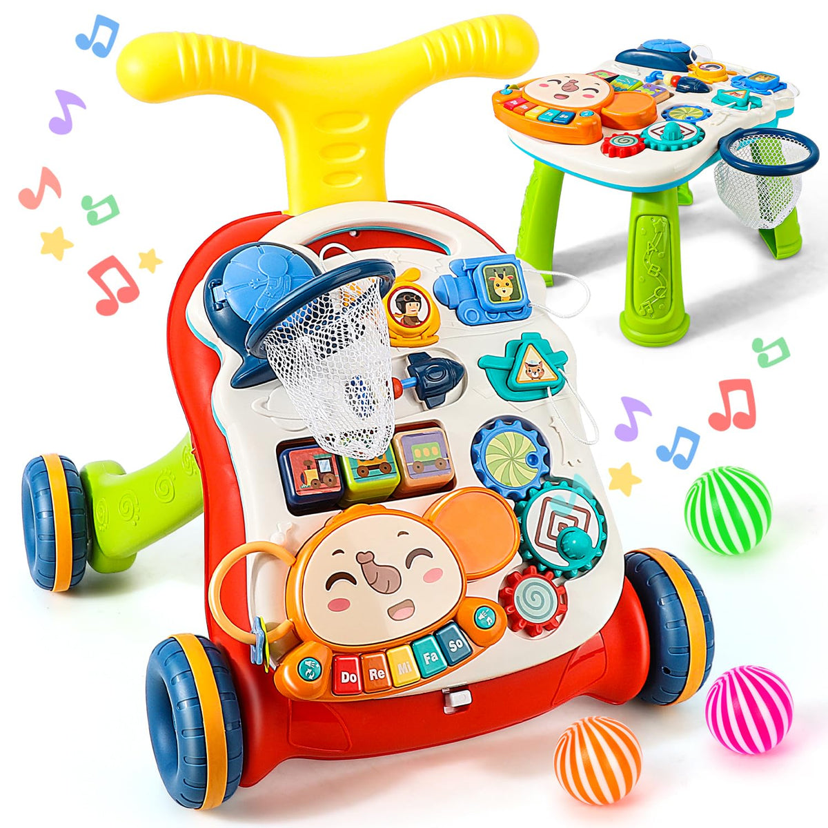 TOY Life 3-in-1 push walker with music panel encourages early walking and exploration.