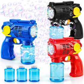 TOY Life 3-pack bubble guns ready for outdoor play with colorful bubbles.