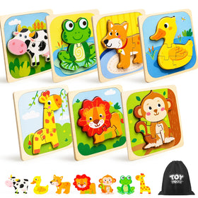 TOY Life 7-piece animal puzzle duck piece promotes fine motor skills during play
