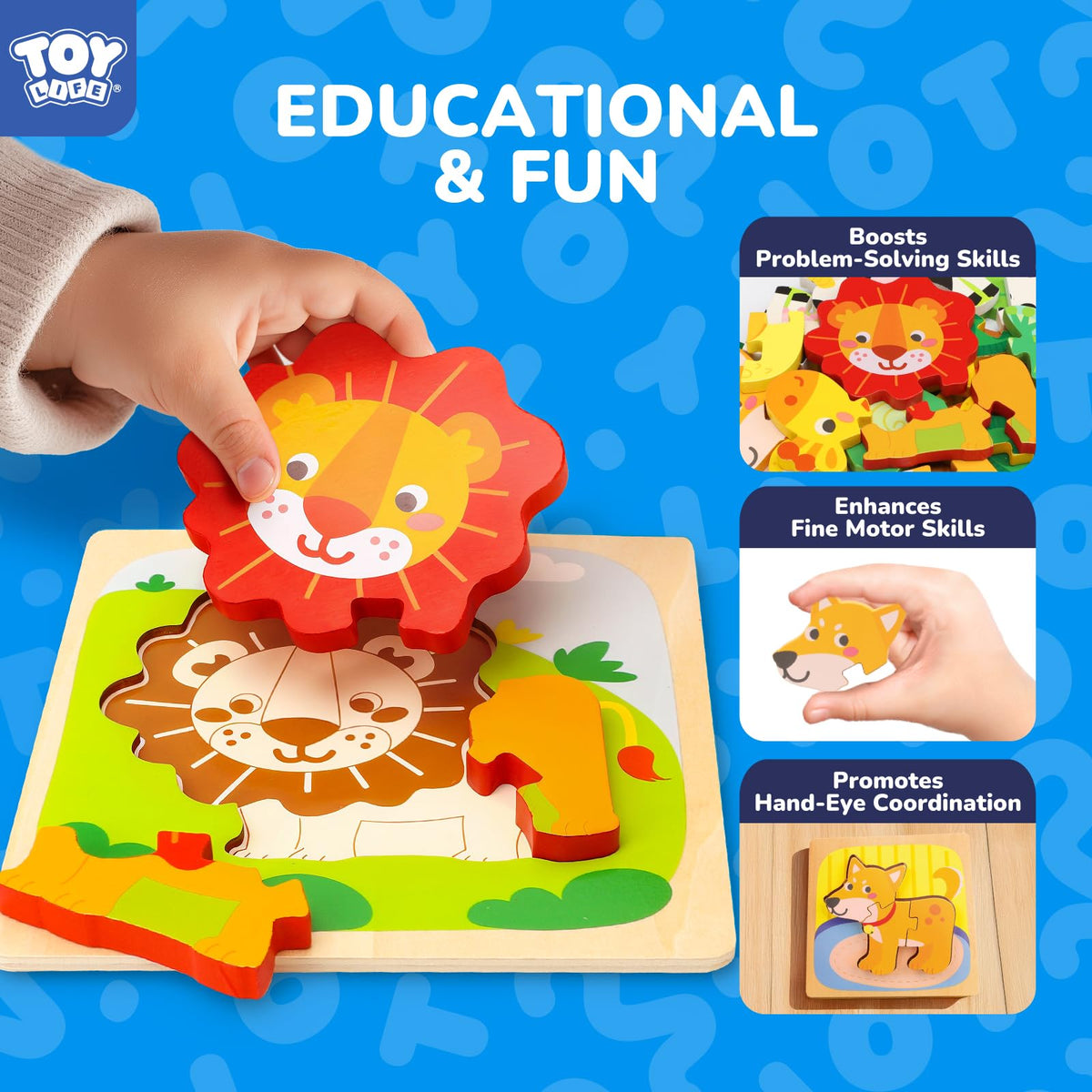TOY Life 7-piece animal puzzle lion piece sparks curiosity and color recognition