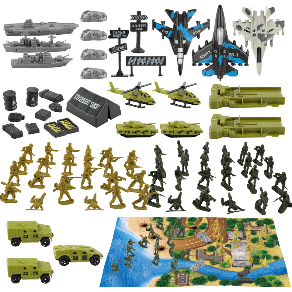 TOY Life Army Men desert tanks ready for action in exciting battle play.