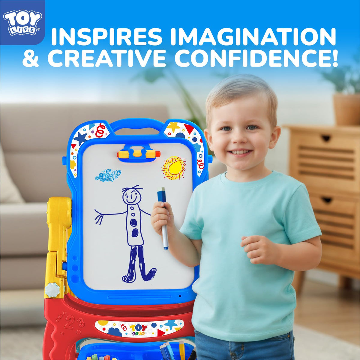 TOY Life Art Easel assembles in minutes for quick setup and use