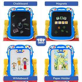 TOY Life Art Easel whiteboard and chalkboard surface fosters versatile art sessions daily