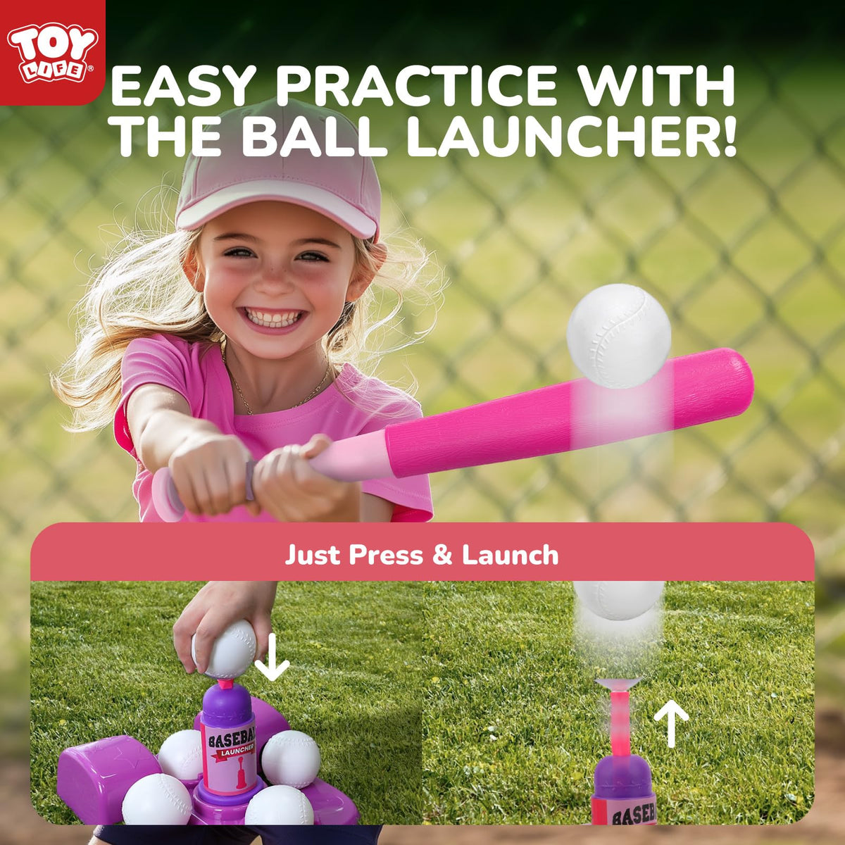 TOY Life automatic launcher delivers chest-high pitches for effortless batting.