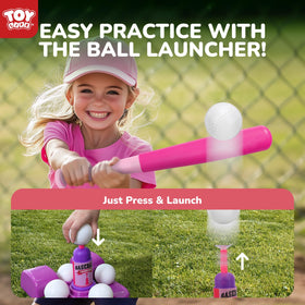 TOY Life automatic launcher delivers chest-high pitches for effortless batting.
