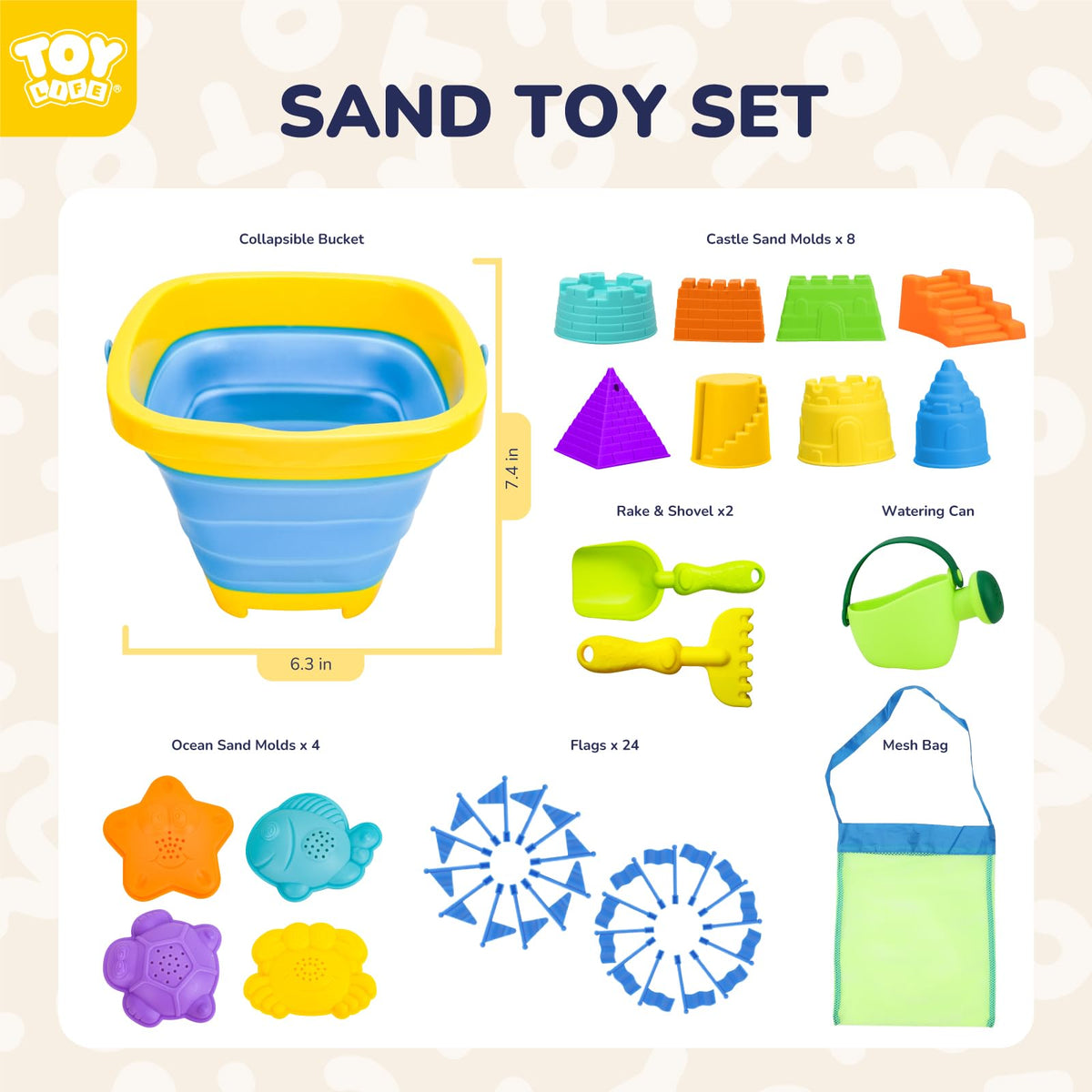 TOY Life backyard beach play setup with versatile sand tools.