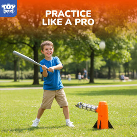TOY Life pitching machine demonstrating automatic ball pop for repeatable drills