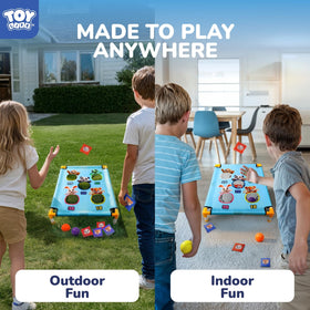 TOY Life bean bag toss game in action, ideal for backyard bonding.