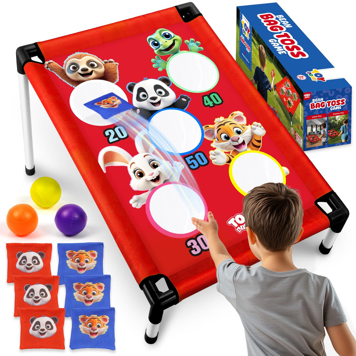 TOY Life Bean Bag Toss in backyard play for family fun