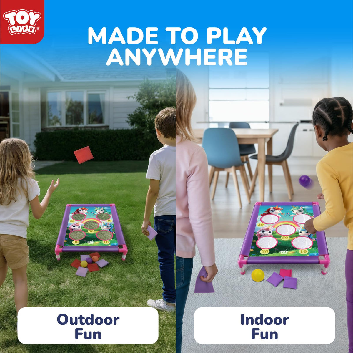 TOY Life colorful bean bags ready for safe, playful sessions.