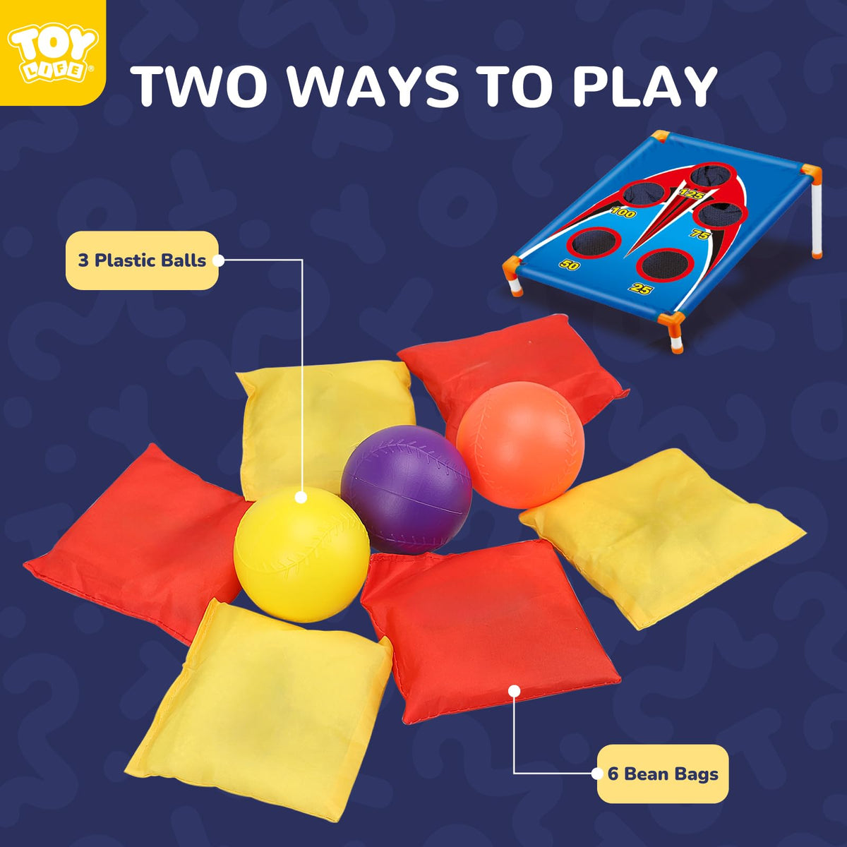 TOY Life Bean Bags Toss easy-assembly captures quick setup before parties.