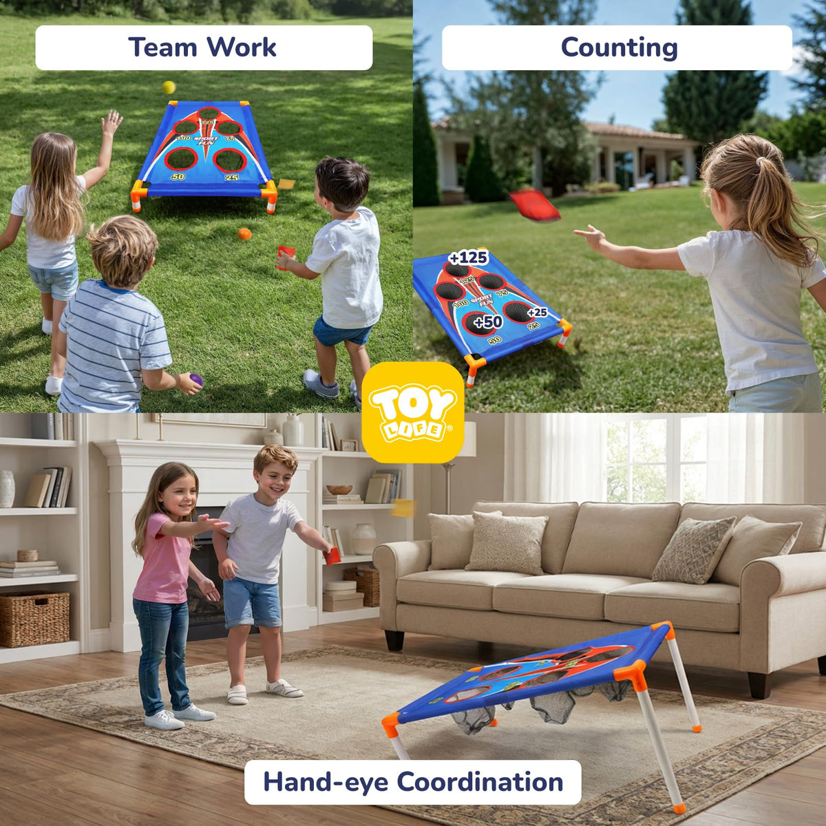 TOY Life Bean Bags Toss portable-design showcases lightweight setup for indoor and outdoor use.