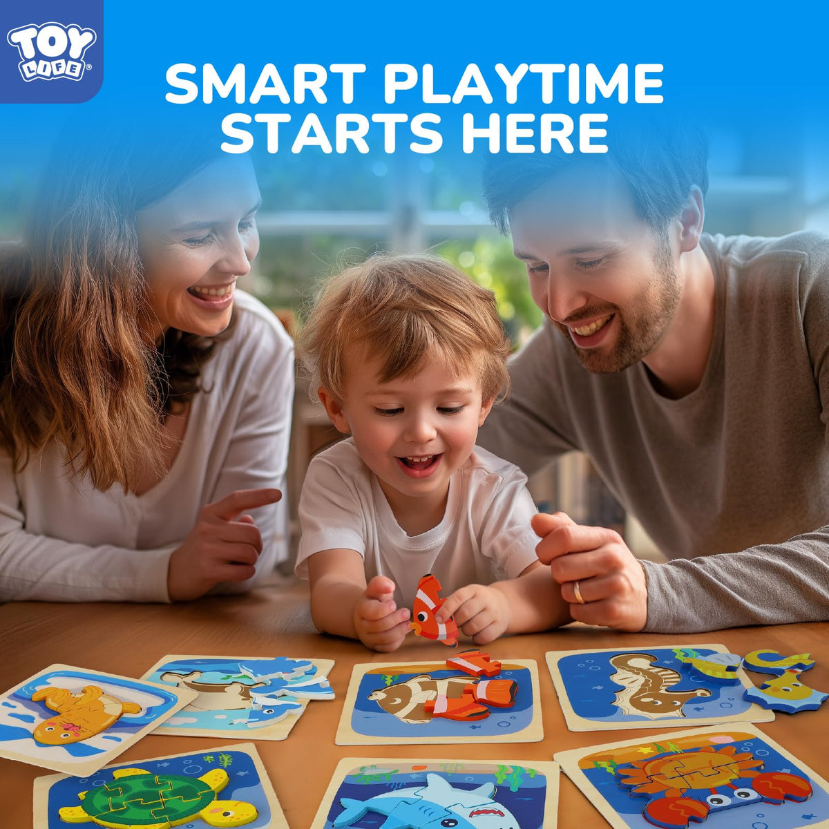 TOY Life bright shapes puzzle promotes color and shape recognition during play.