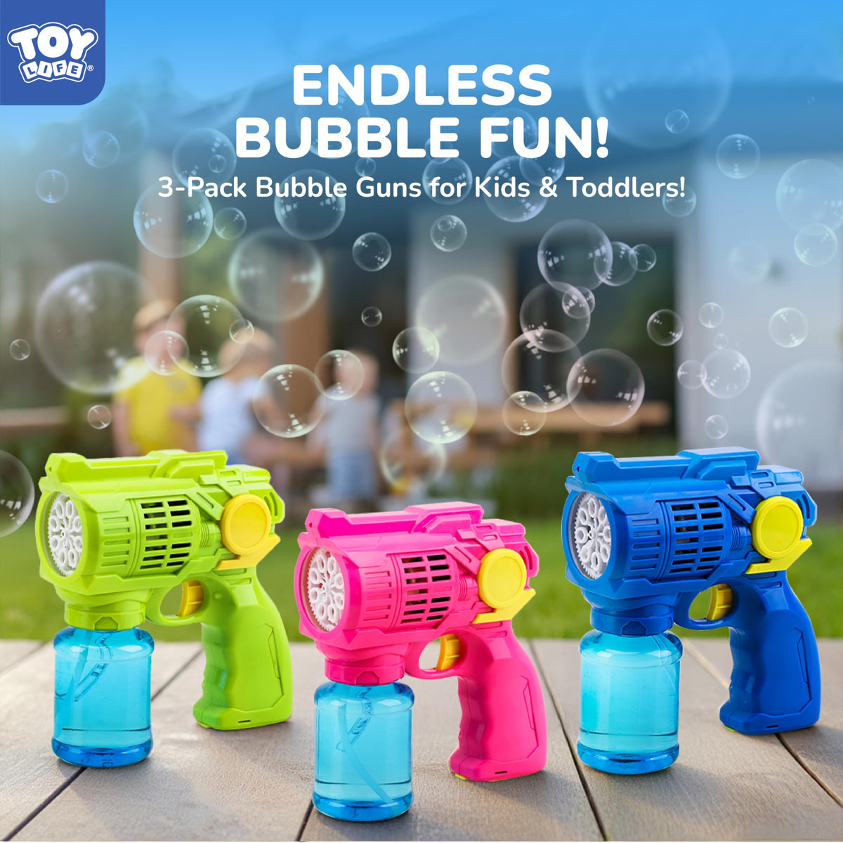 TOY Life bubble guns with bright colors for easy toddler grip