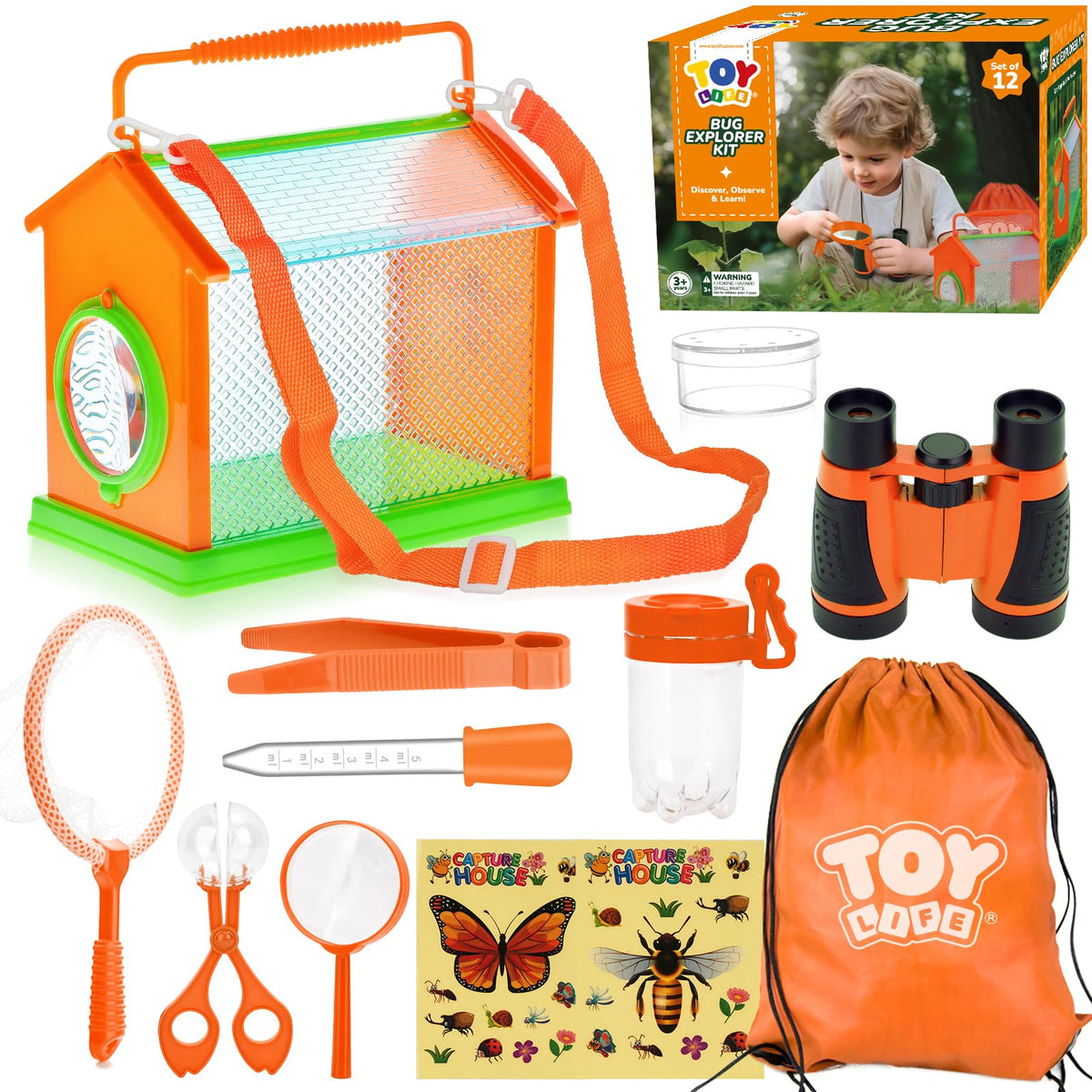 TOY Life bug catcher kit shown with complete outdoor exploration gear for kids