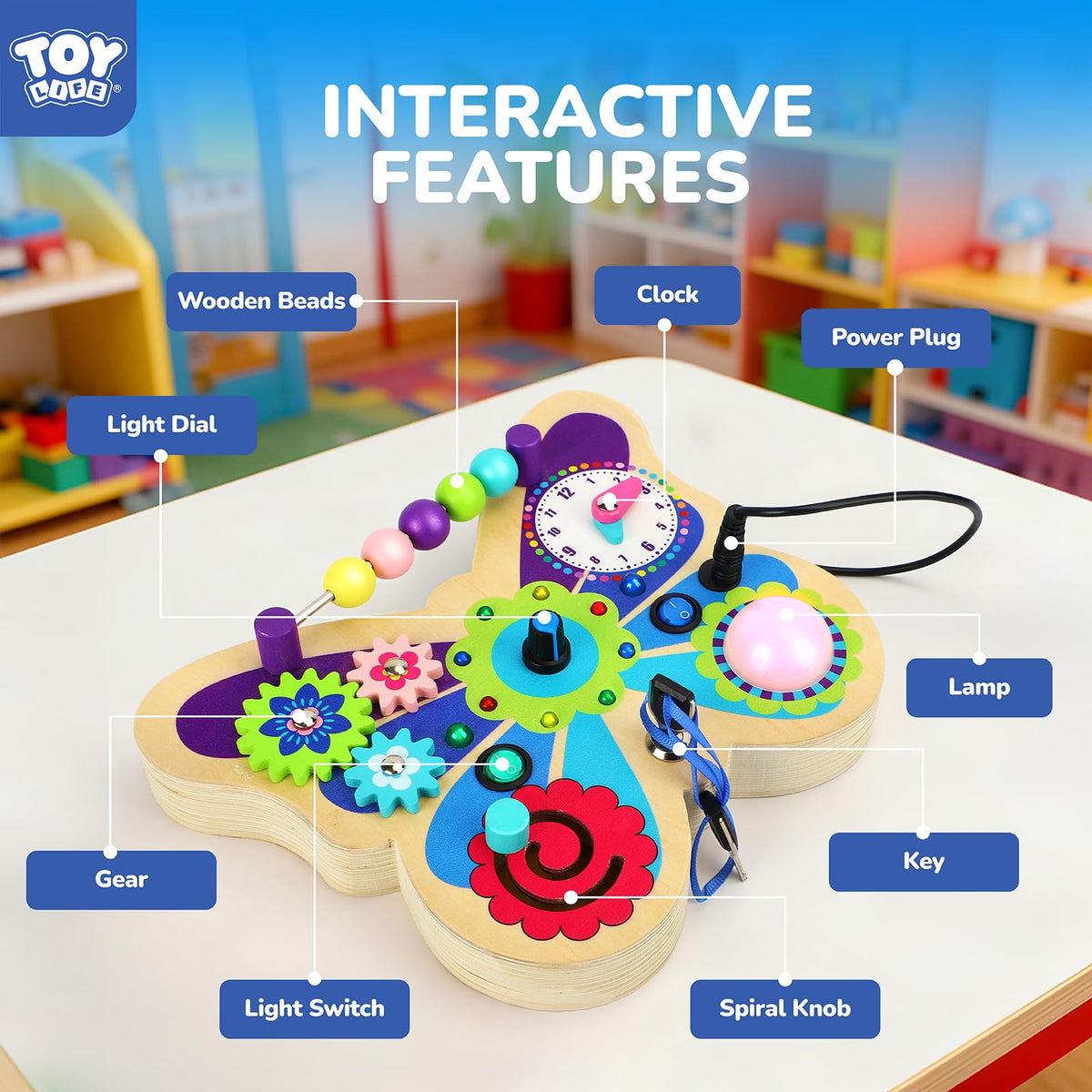 TOY Life butterfly busy board travel-ready design supports on-the-go play