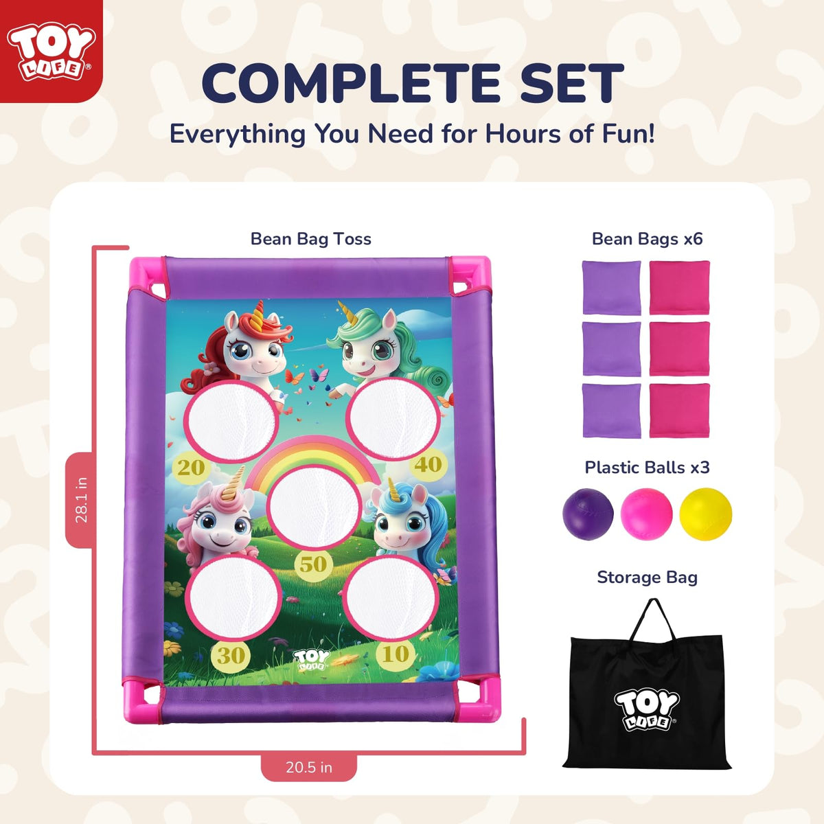 TOY Life child-friendly materials and soft bean bags.