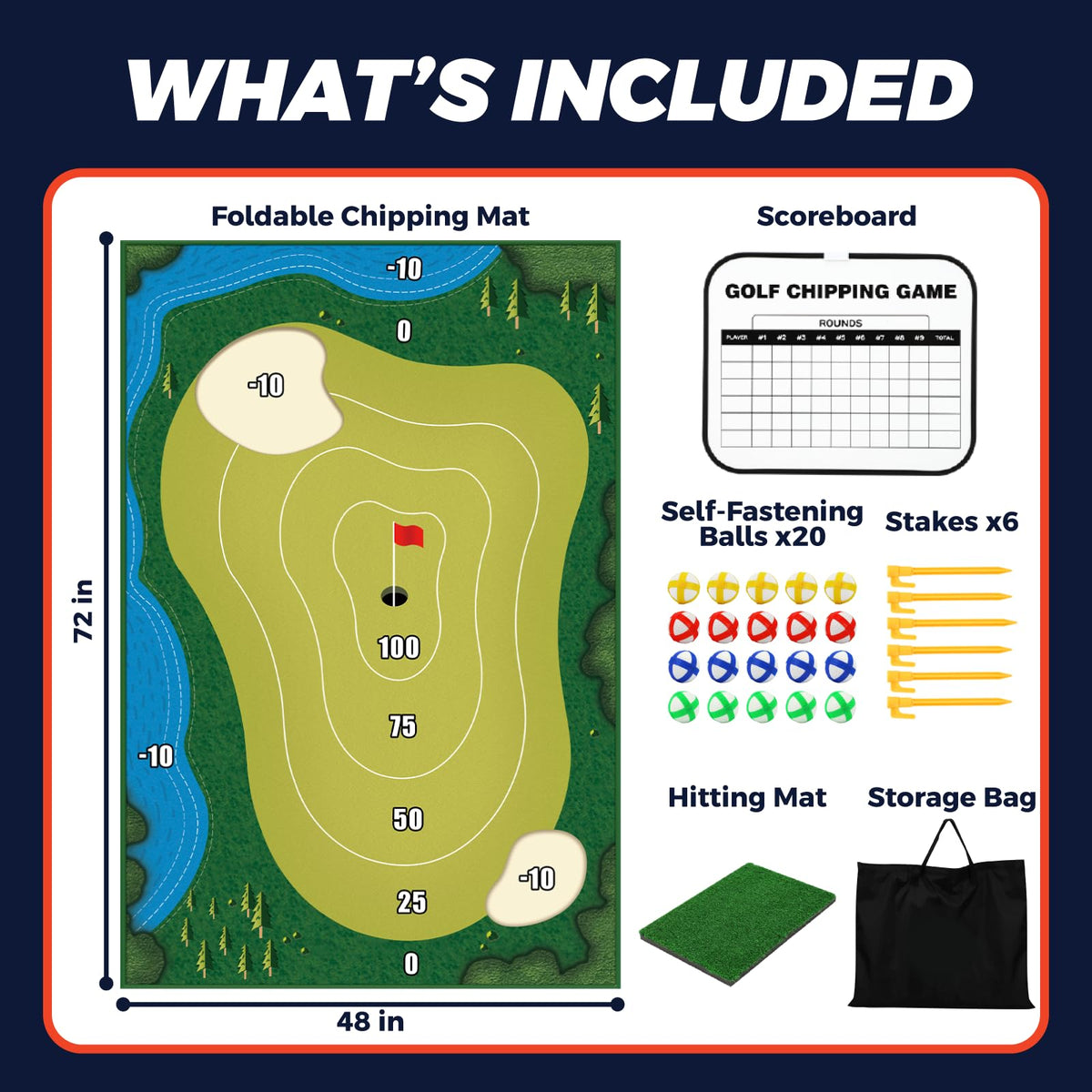 TOY Life chipping golf mat ground stakes keep the setup secure outside.