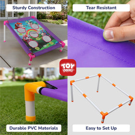 TOY Life unicorn cornhole board detail showing sturdy play surface.