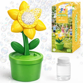 TOY Life Daisy Bubble Machine with LED lights for magical outdoor fun.