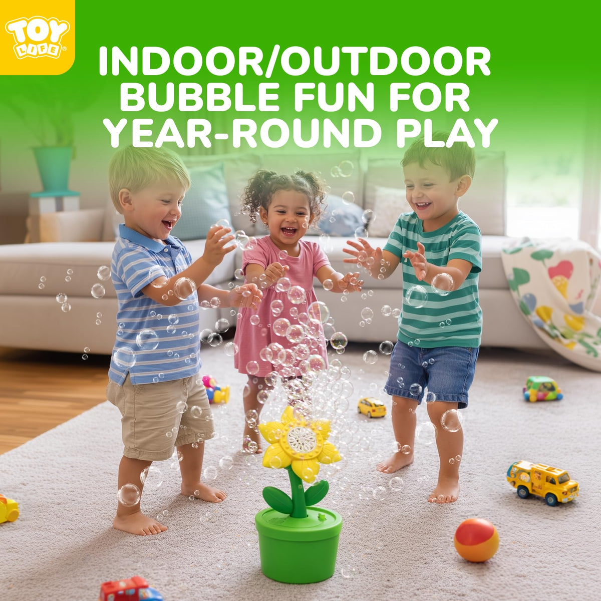 TOY Life Daisy Bubble Machine music function adds festive mood to parties.