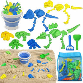 TOY Life dinosaur fossil beach toys with bucket – ideal for immersive pretend play by the water.