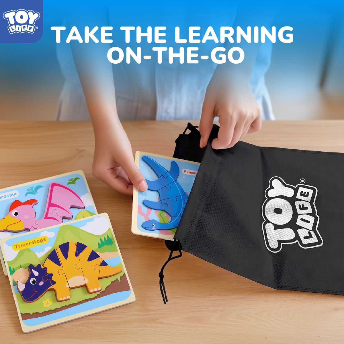 TOY Life seven dinosaur puzzles designed for toddlers and preschoolers.
