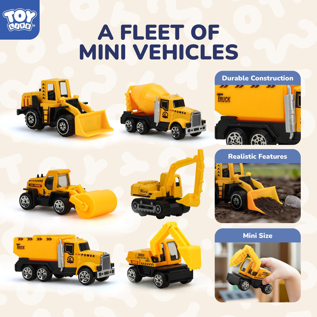 TOY Life mini vehicles are perfect cake toppers and party favors.