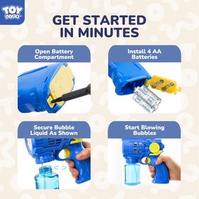 TOY Life bubble guns featuring durable non-toxic construction for safe play.