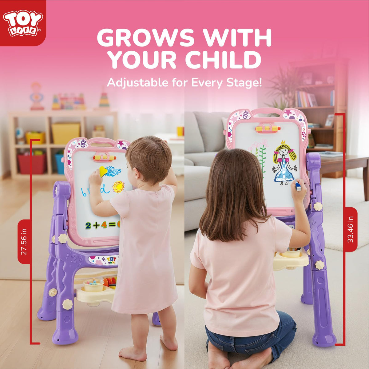 TOY Life easel with magnetic letters and numbers to support early literacy during art.