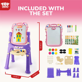 TOY Life magnetic letters and numbers on the easel support learning while drawing.