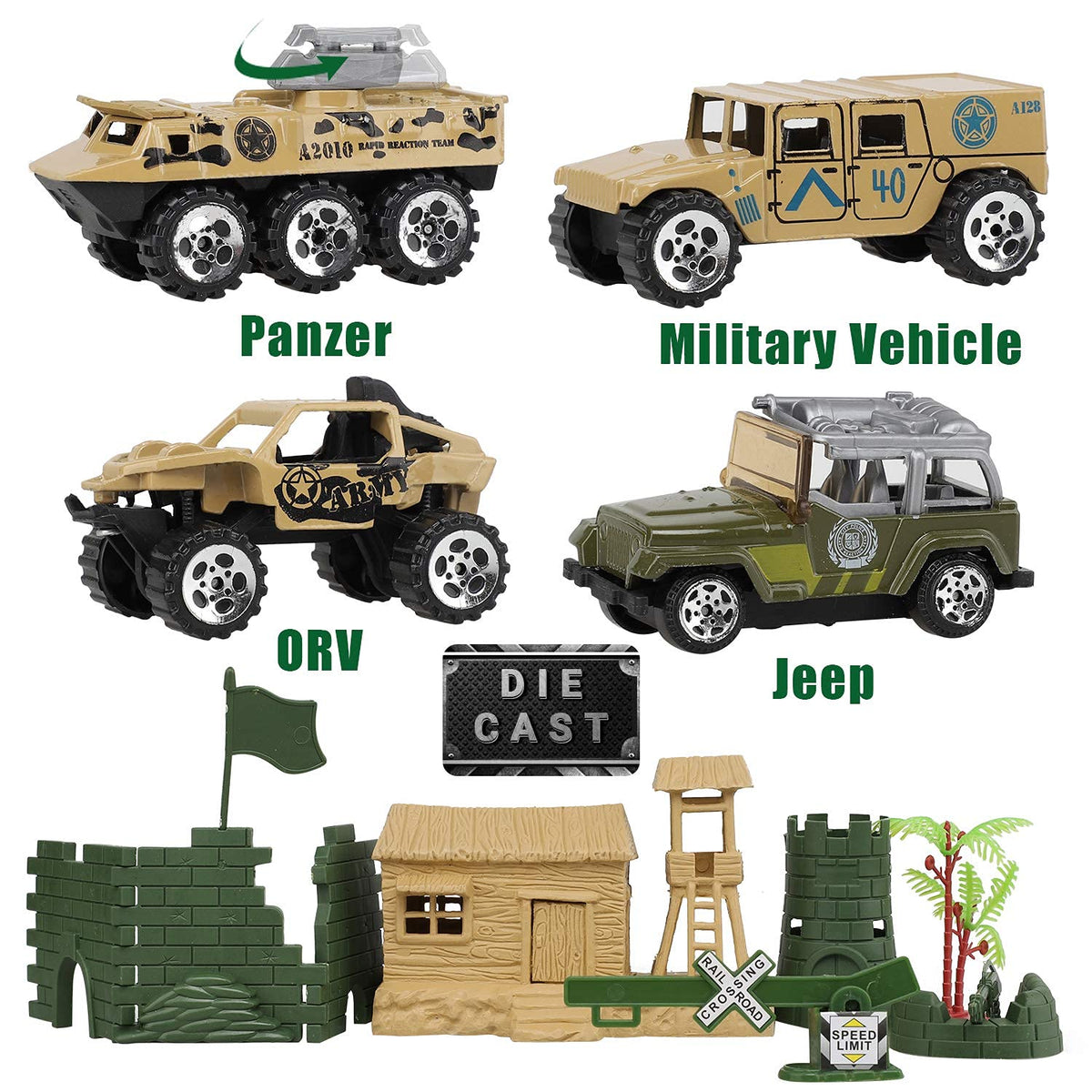 TOY Life four diecast vehicles enable dynamic, action-filled play.
