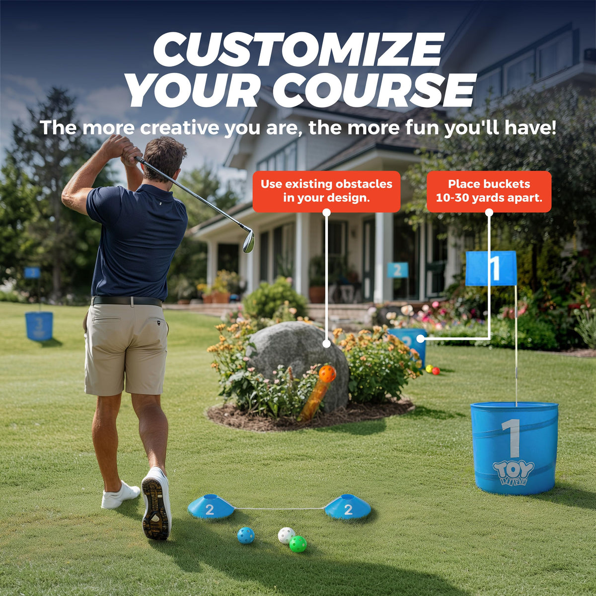 TOY Life Golf Game Set golf balls ready for durable, repeated practice