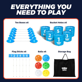 TOY Life Golf Game Set target holes close-up highlighting precision play outdoors