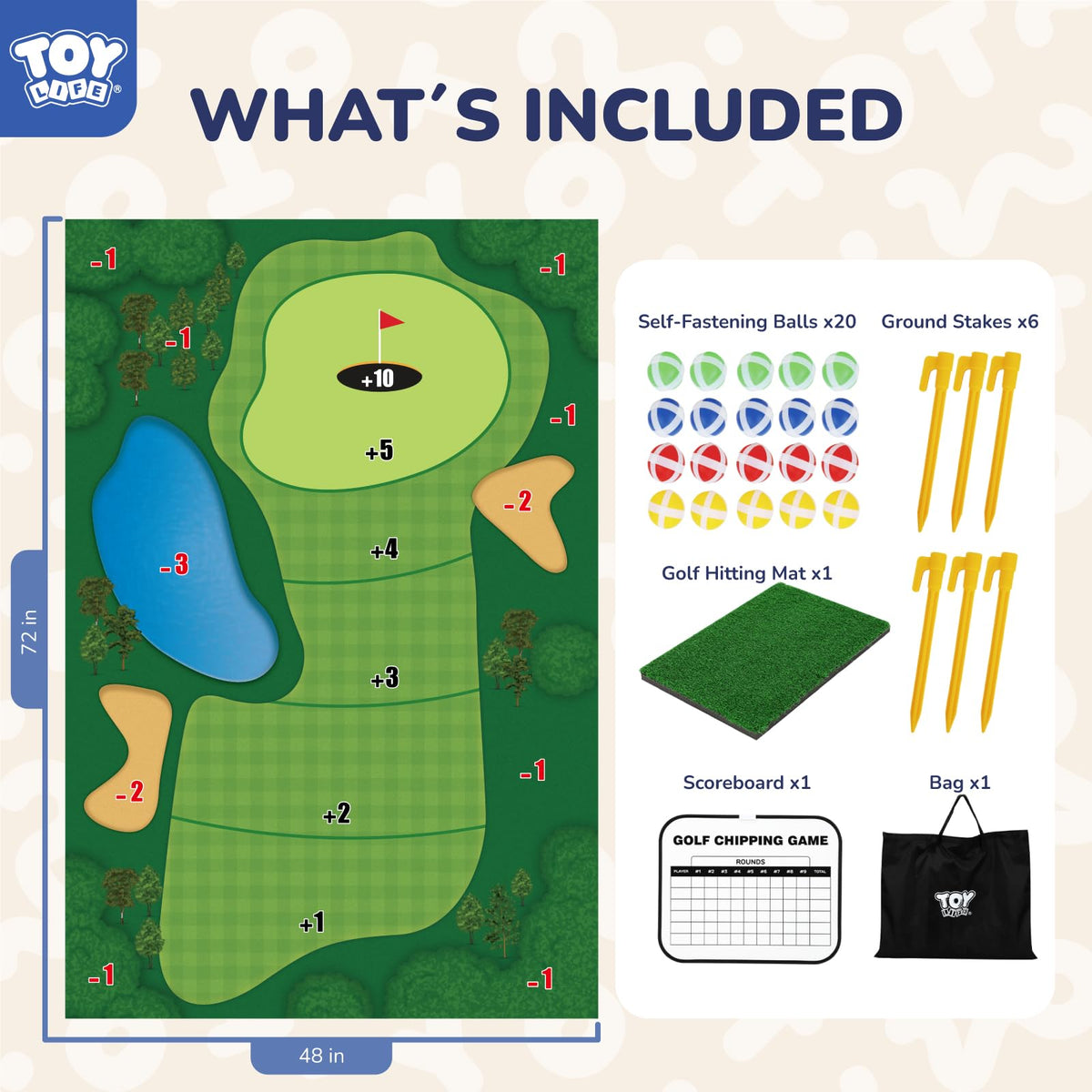 TOY Life ground stakes secure the mat on any surface