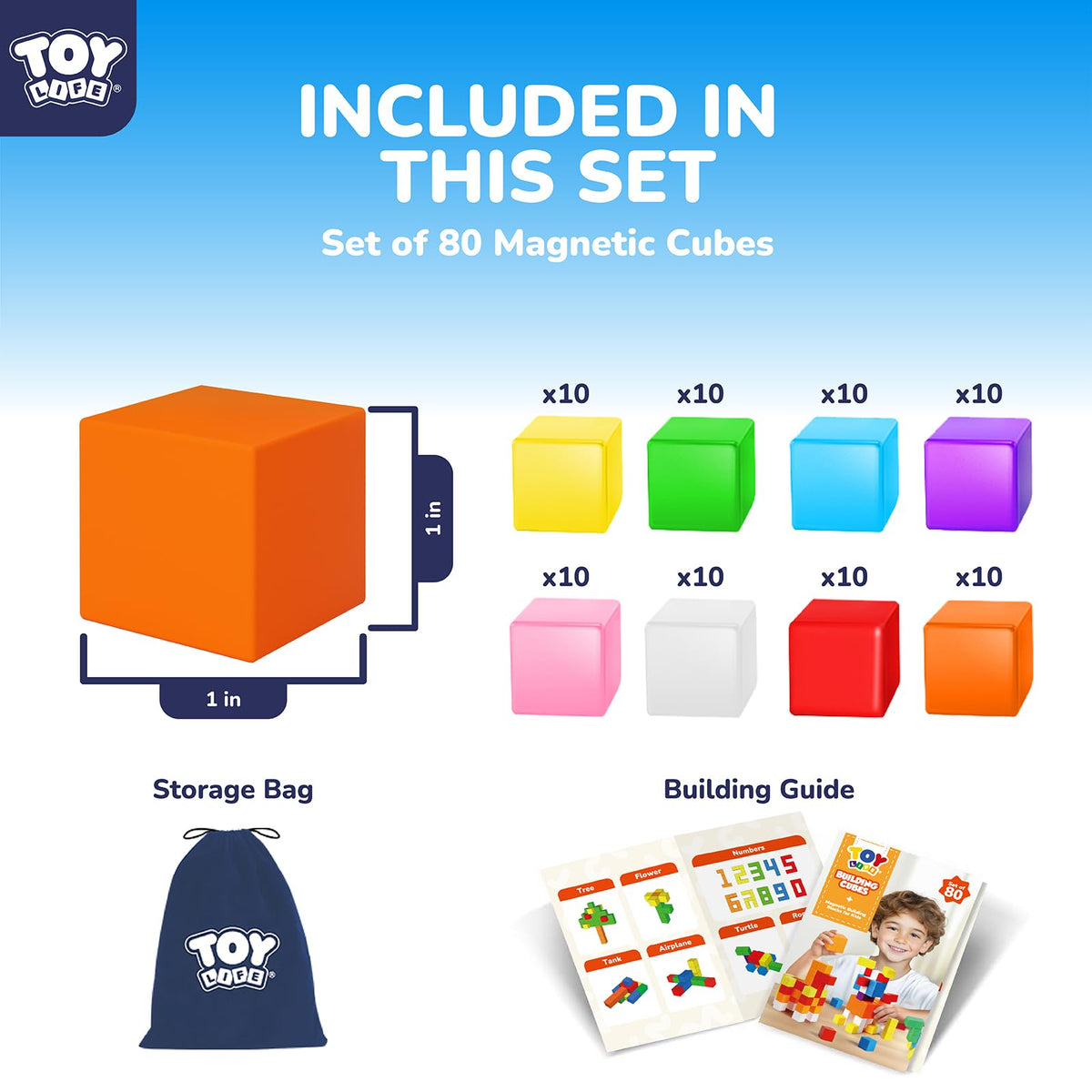 TOY Life idea book and storage bag included for quick setup and tidy storage.