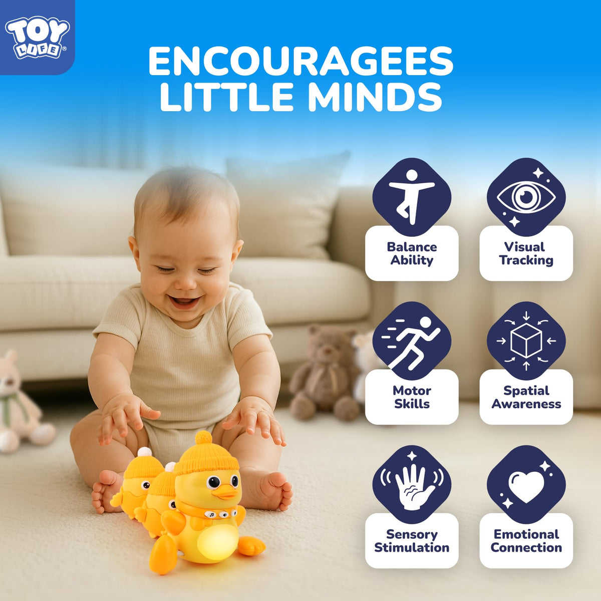 TOY Life Magnetic Ducks connectable for follow-the-leader play and fine motor exploration.