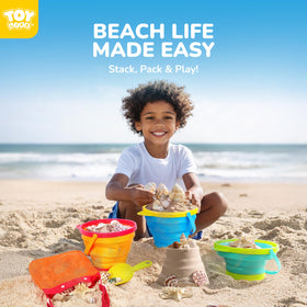 Children enjoy hands-on play with TOY Life beach toys at the shore