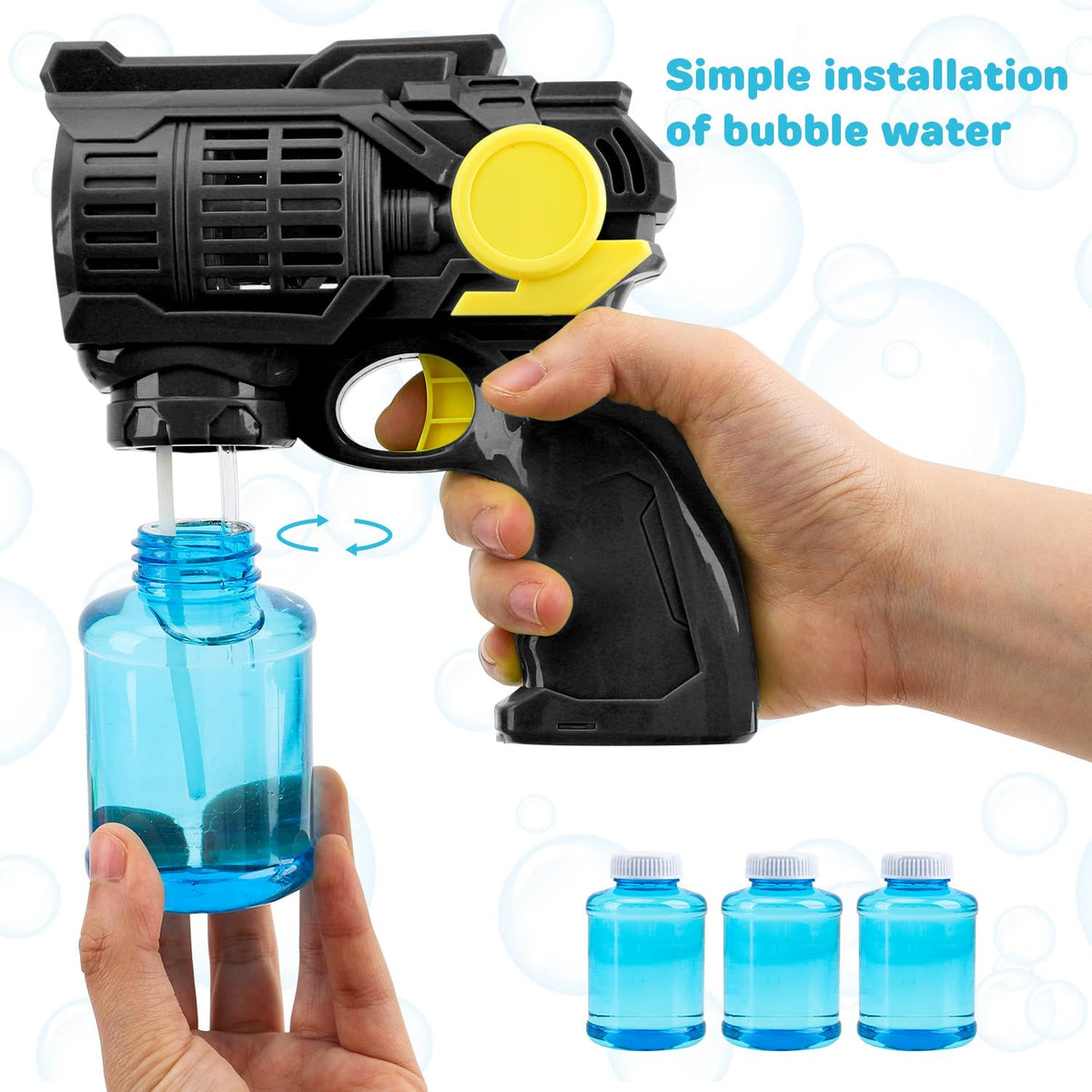 TOY Life leakproof refill system reduces spills during outdoor fun.