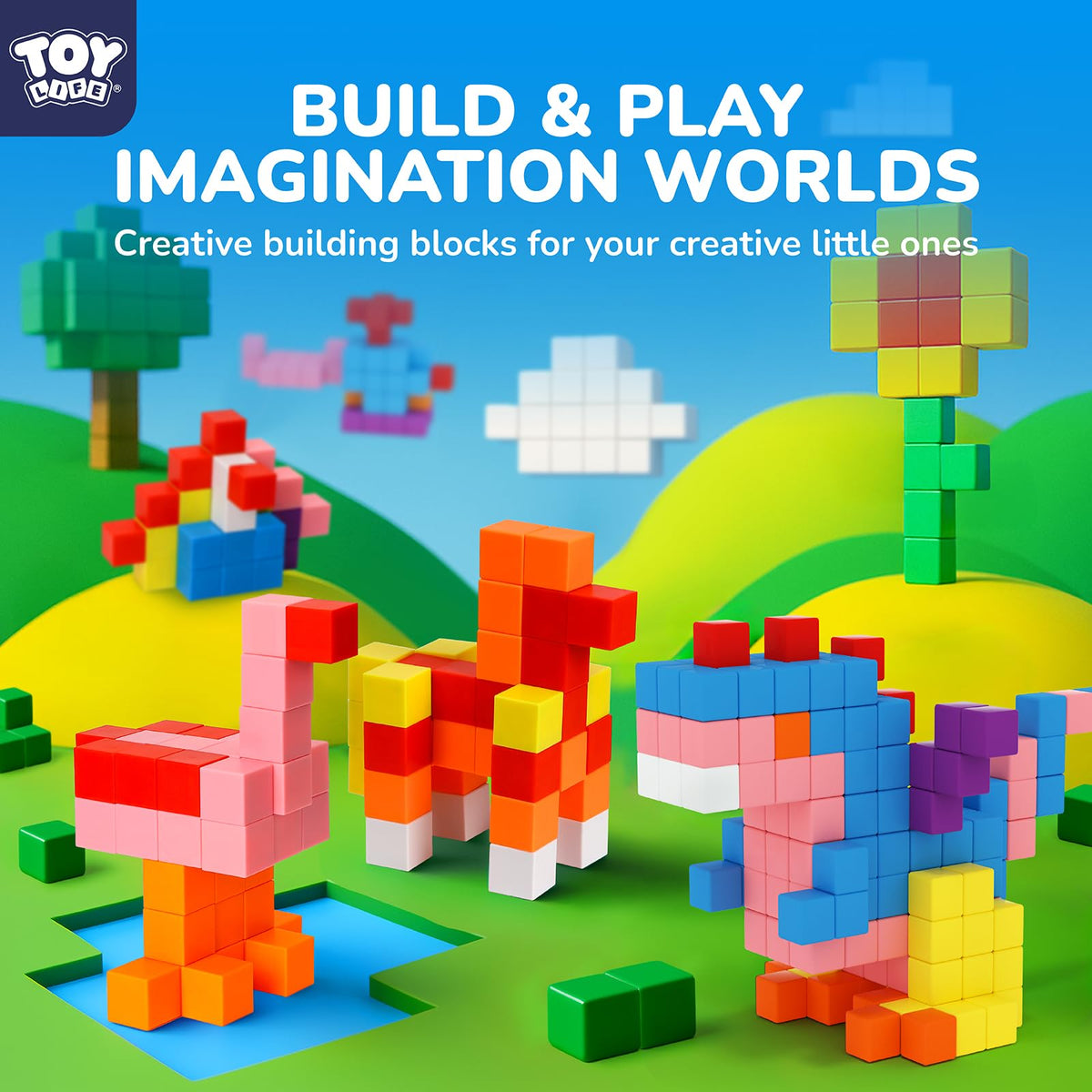TOY Life magnetic blocks: creative 3D builds enhance STEM-minded play.