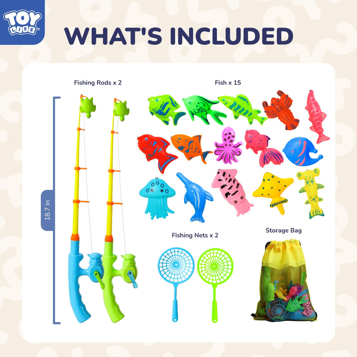 TOY Life multiple fishing rods enable shared play.